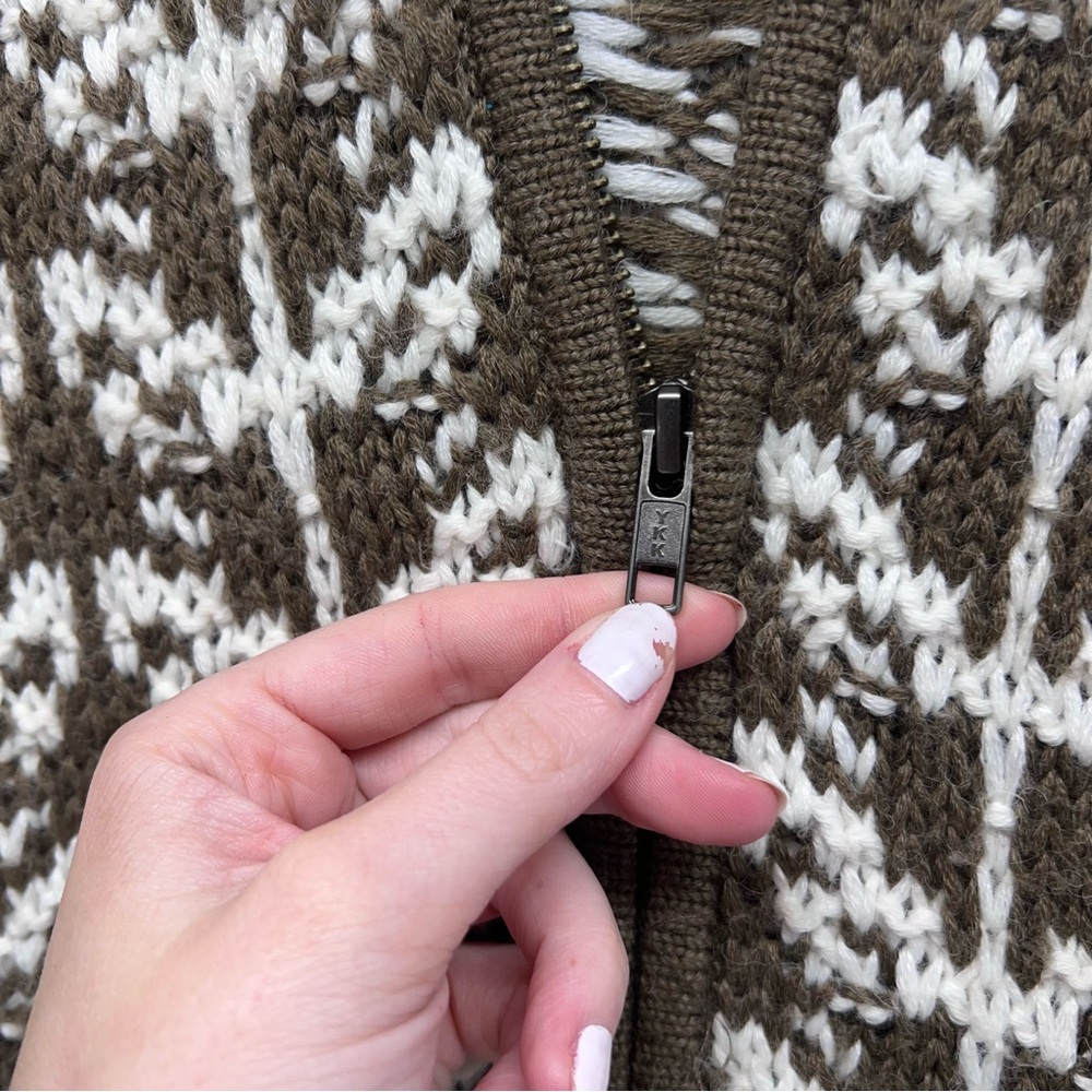 Chico's Chocolate and Ivory Knit Cardigan - Picture 7 of 10